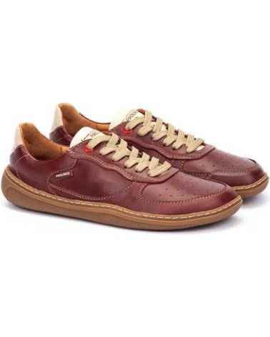 PIKOLINOS ARANJUEZ U9F-3636C2 - URBANER BARFUSS-LEDERSNEAKER MIT SCHNÜRSENKELN, TERRAKOTTA-ROT VARIOS COLORES