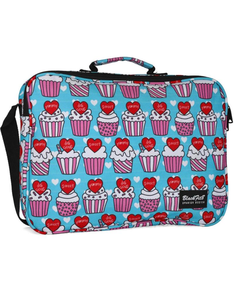 SAFTA BLACKFIT8 CARTERA BANDOLERA ESCOLAR CUPCAKES MULTICOLOR CELESTE 641839385 MULTICOLOR
