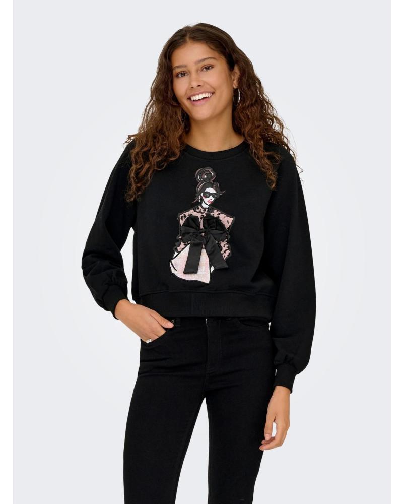 SWEAT-SHIRT ONLY 15360576 NOIR AVEC IMPRIMÉ GRAPHIQUE NEGRO