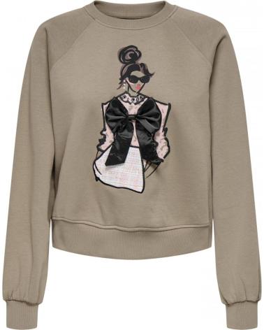 SWEAT-SHIRT ONLY 15360576 MARRON AVEC ILLUSTRATION MARRóN