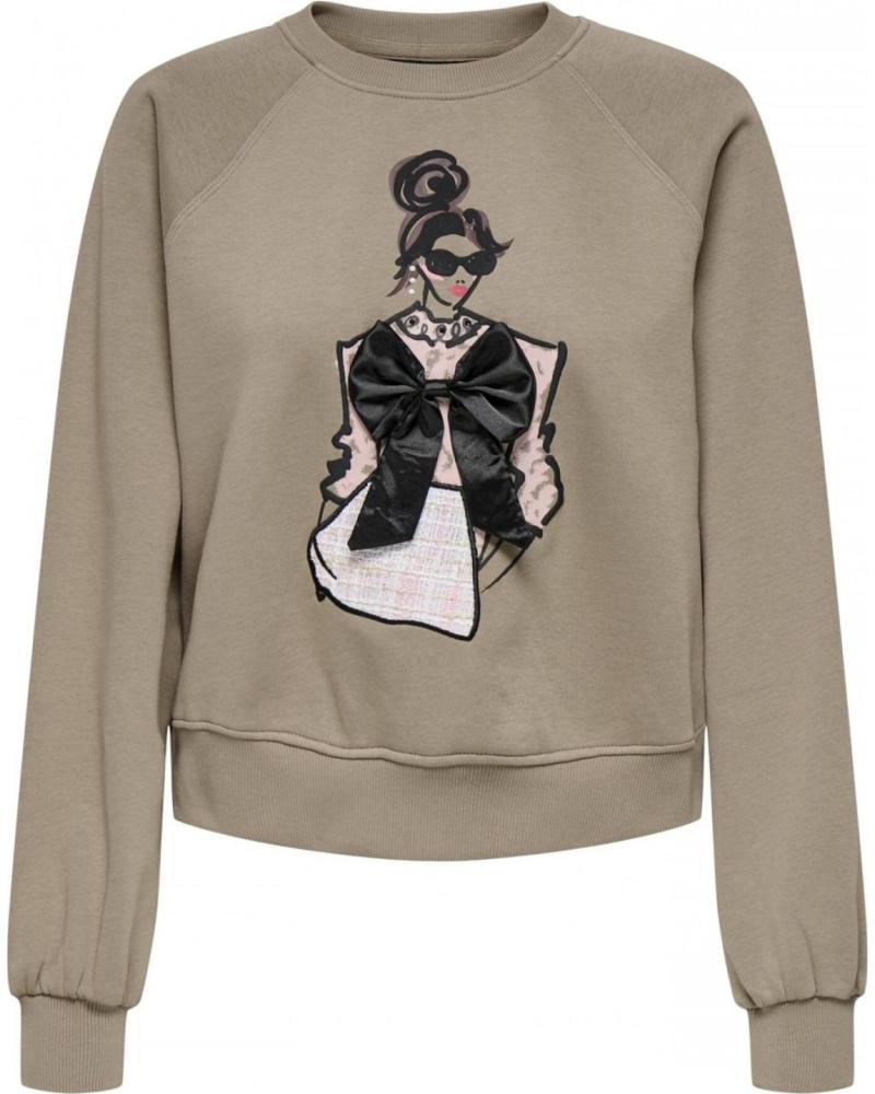 SWEAT-SHIRT ONLY 15360576 MARRON AVEC ILLUSTRATION MARRóN