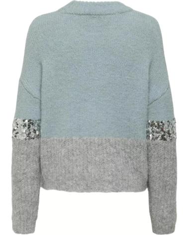 MAGLIONE ONLY 15358399 BICOLORE AZZURRO GRIGIO CON PAILLETTES GRIS MAGLIONE ONLY 15358399 BICOLORE AZZURRO GRIGIO CON PAILLETTES GRIS