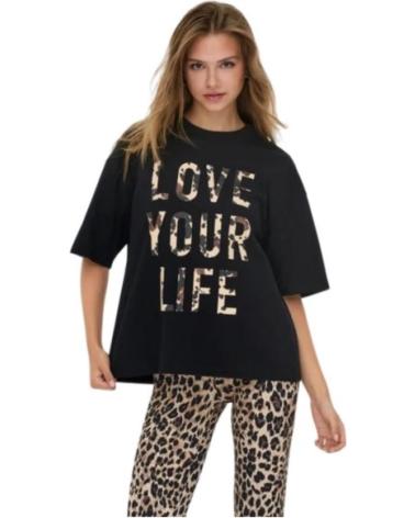 T-SHIRT ONLY 15358200 NERA CON STAMPA 'LOVE YOUR LIFE' NEGRO
