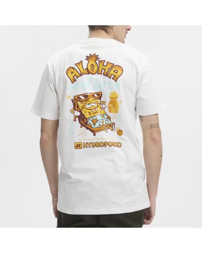 HYDROPONIC CAMISETA SPONGE BOB SB LUAU SS 01 BLANCO WHITE NAN