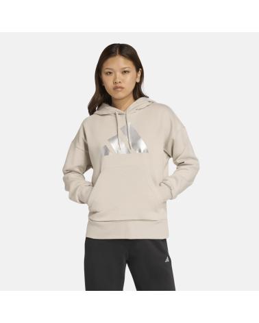ADIDAS SWEAT À CAPUCHE GRAND LOGO BEIGE NAN