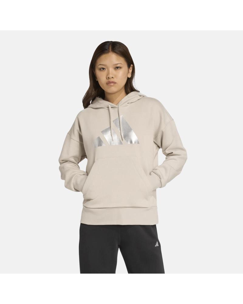 ADIDAS SWEAT À CAPUCHE GRAND LOGO BEIGE NAN