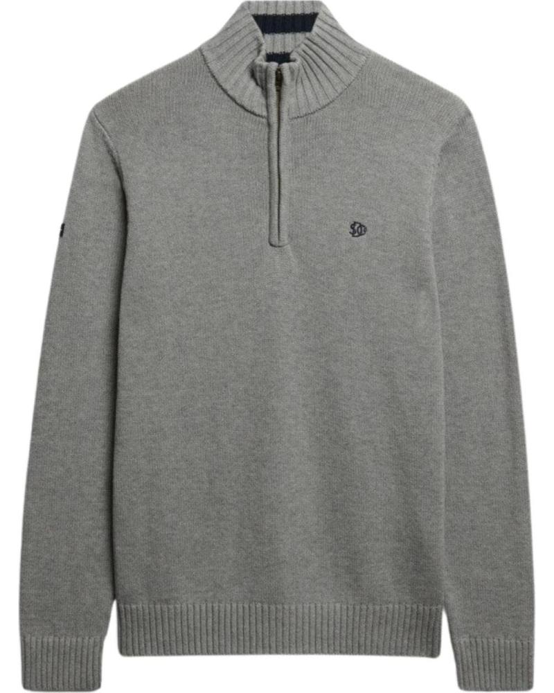 SUPERDRY PULL HOMME COL MONTANT AVEC DEMI-ZIP GRIS NAN SUPERDRY PULL HOMME COL MONTANT AVEC DEMI-ZIP GRIS NAN