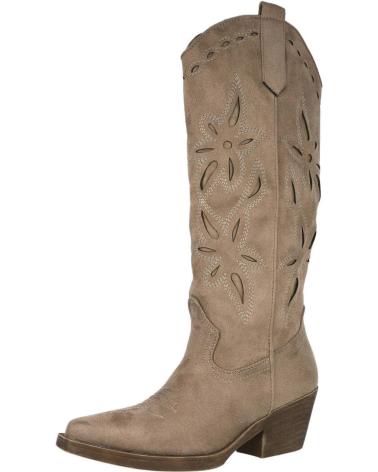 BUBBLE BOBBLE J29 BOTAS COWBOY BORDADOS PARA MUJER TAUPE