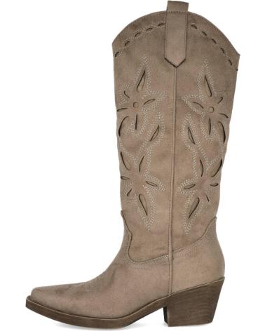 BUBBLE BOBBLE J29 BOTAS COWBOY BORDADOS PARA MUJER TAUPE