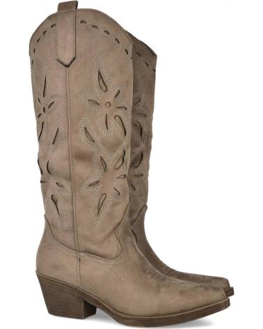 BUBBLE BOBBLE J29 BOTAS COWBOY BORDADOS PARA MUJER TAUPE