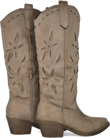 BUBBLE BOBBLE J29 BOTAS COWBOY BORDADOS PARA MUJER TAUPE