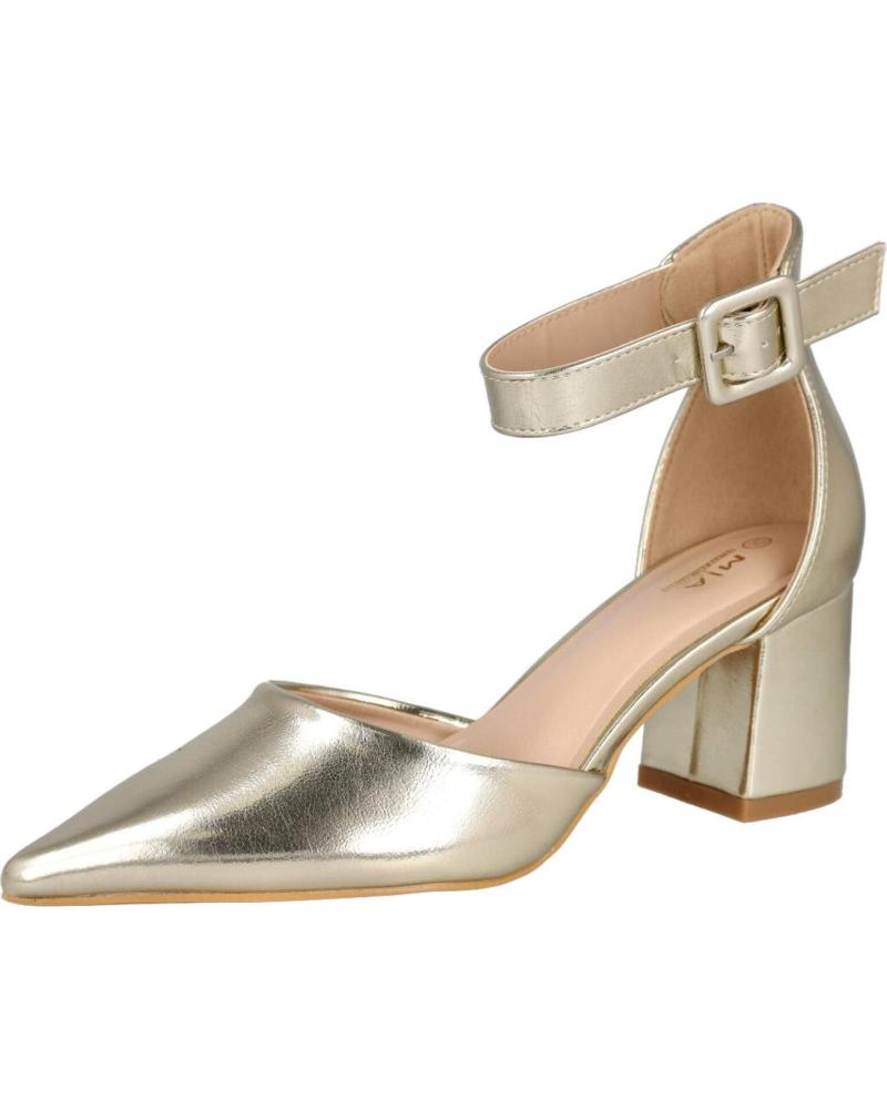 BUBBLE BOBBLE K2808 ZAPATOS METALIZADOS DE TACON CON PULSERA ORO