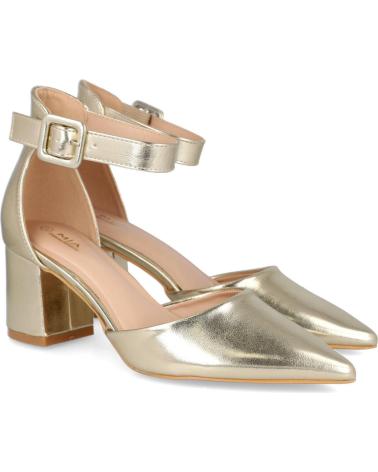 BUBBLE BOBBLE K2808 ZAPATOS METALIZADOS DE TACON CON PULSERA ORO