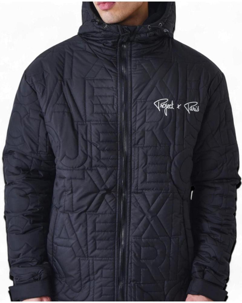 PROJECT X PARIS BLACK HOODED PADDED COAT