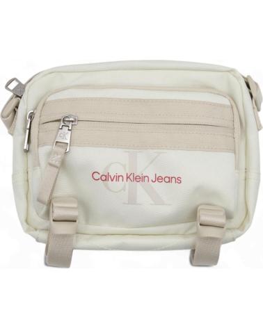 CALVIN KLEIN BANDOLERA CON LOGO JEANS BEIGE