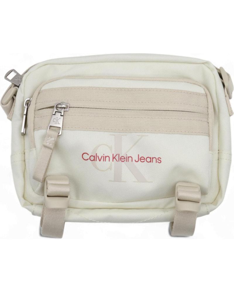 CALVIN KLEIN BANDOLERA CON LOGO JEANS BEIGE