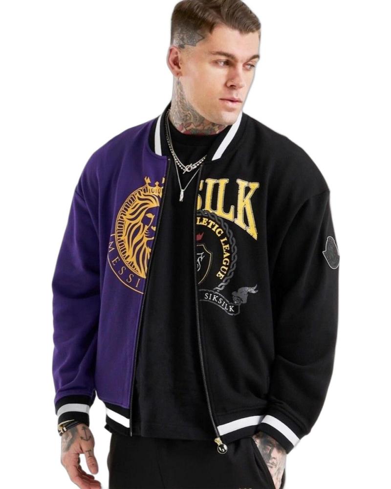SIKSILK BOMBER X MESSI RETRO VARSITY NEGRO MORADO