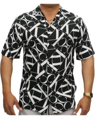 CALVIN KLEIN CAMISA DE PLAYA ESTAMPADA MONOGRAMA NEGRO