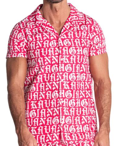 GIANNI KAVANAGH CAMISA HAWAIANA MESSAGE ROSA