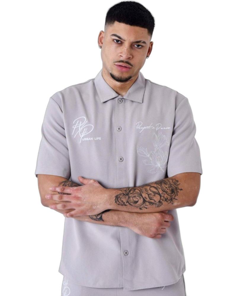 PROJECT X PARIS CAMISA CON FLORES BORDADO GRIS PROJECT X PARIS CAMISA CON FLORES BORDADO GRIS