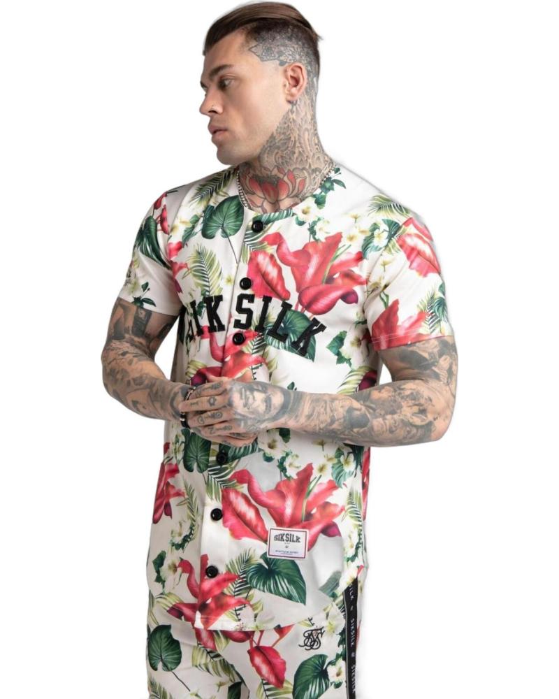 SIKSILK CAMISA BEISBOL RETRO TROPICS BLANCO