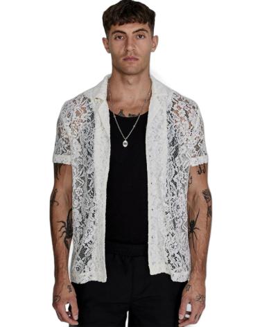 SIKSILK CAMISA BORDADO LACE RESORT BLANCO