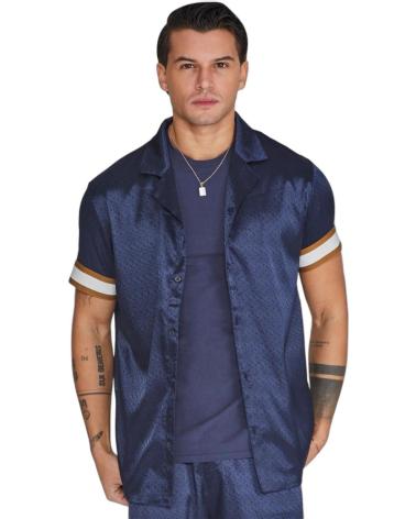 SIKSILK CAMISA CON FRANJA EN MANGA AZUL MARINO