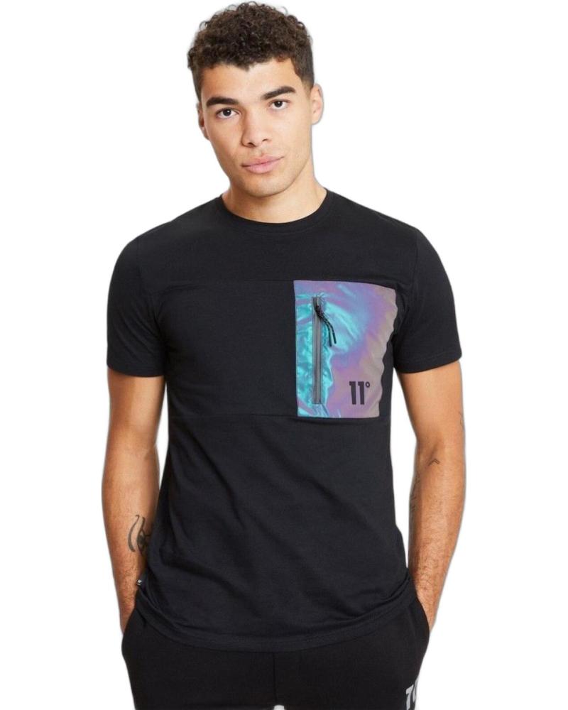 11 DEGREES CAMISETA CON DISENO REFLECTANTE NEGRO 11 DEGREES CAMISETA CON DISENO REFLECTANTE NEGRO