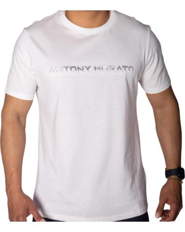 ANTONY MORATO CAMISETA DE ALGODON BLANCO ESTAMPADO LAMINADO PLATA