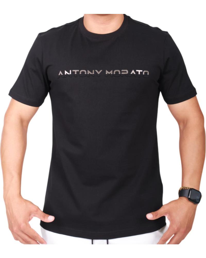 ANTONY MORATO BLACK LAMINATED LOGO T-SHIRT