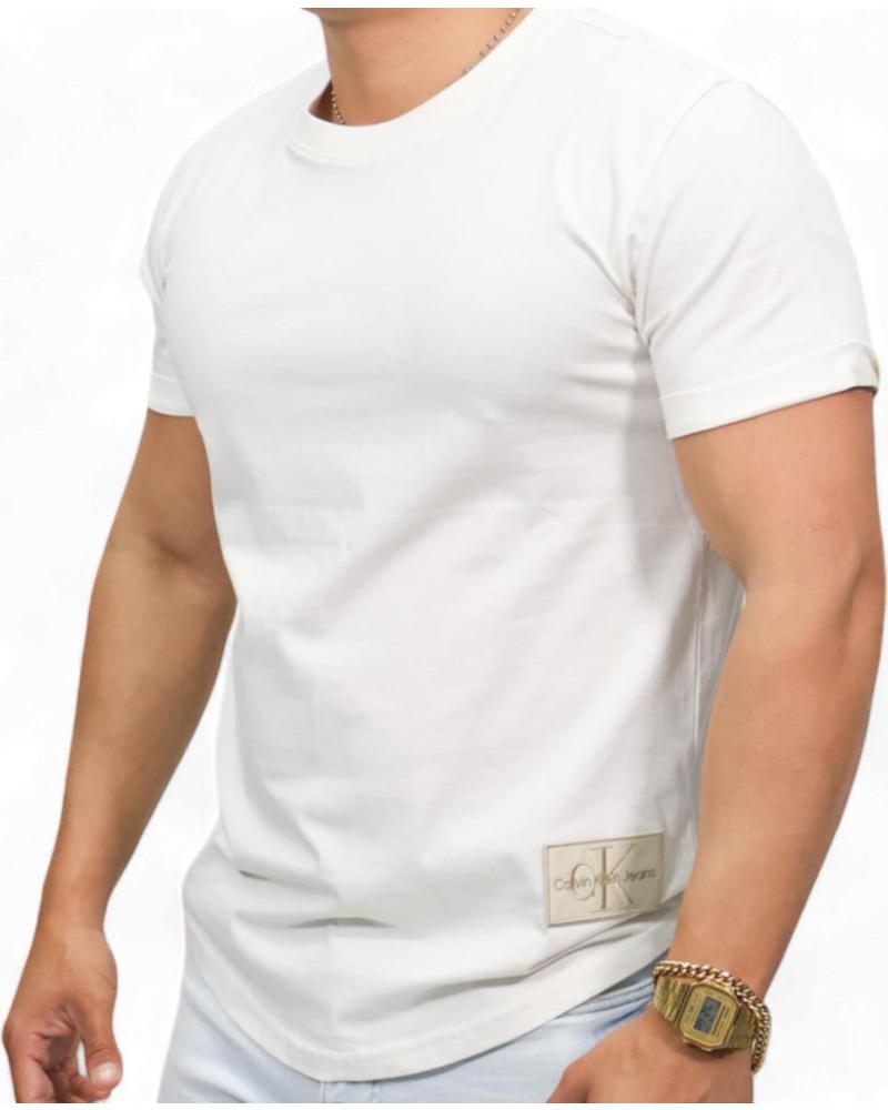 CALVIN KLEIN CAMISETA BEIGE CON INSIGNIA CK CALVIN KLEIN CAMISETA BEIGE CON INSIGNIA CK