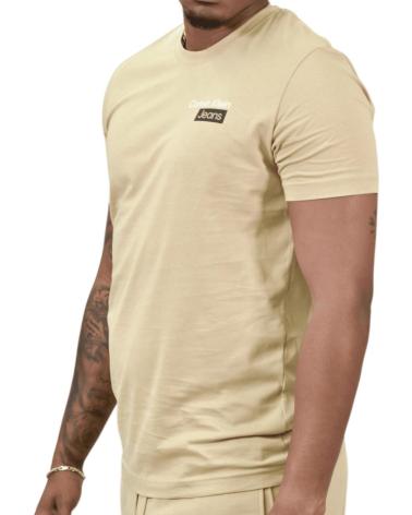 CALVIN KLEIN CAMISETA CON LOGO FRONTAL BEIGE