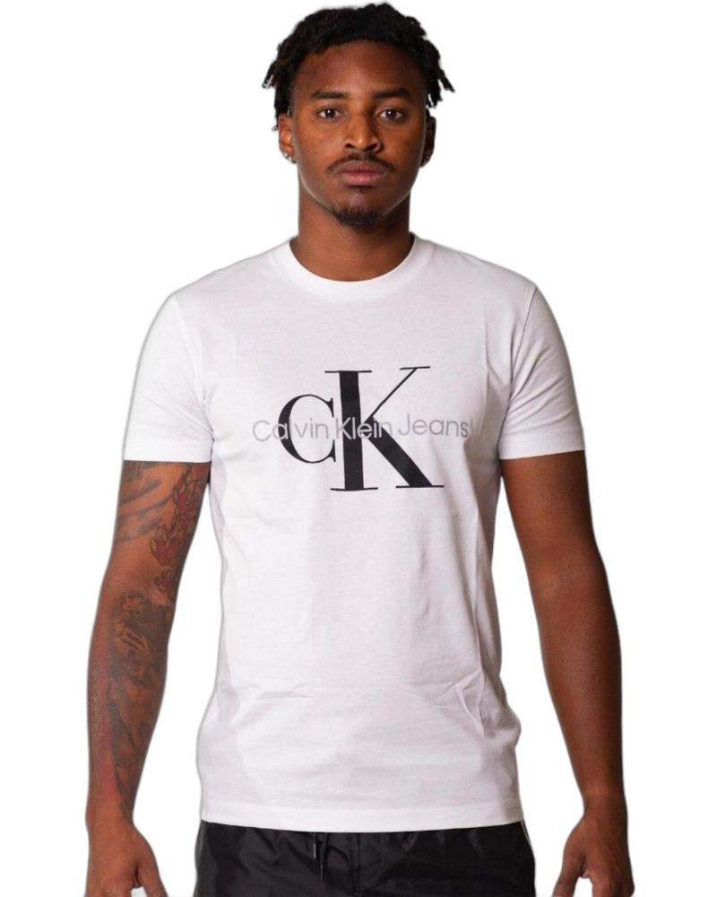 CALVIN KLEIN SLIM T-SHIRT WEISS MIT MONOGRAMM