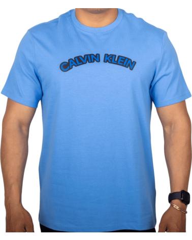 CALVIN KLEIN CAMISETA LOGO CURVO AZUL
