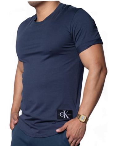 CALVIN KLEIN MARINEBLAUES T-SHIRT MIT CK-EMBLEM