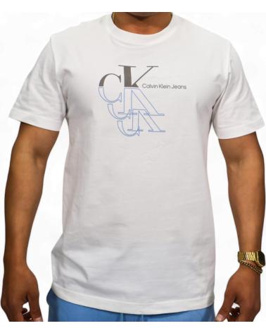 CALVIN KLEIN WEISSES BASIC 3D MONOGRAMM T-SHIRT