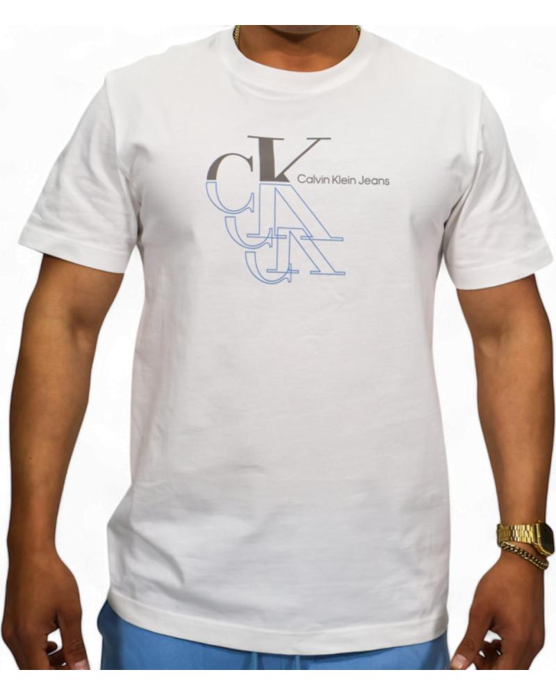 CALVIN KLEIN WEISSES BASIC 3D MONOGRAMM T-SHIRT