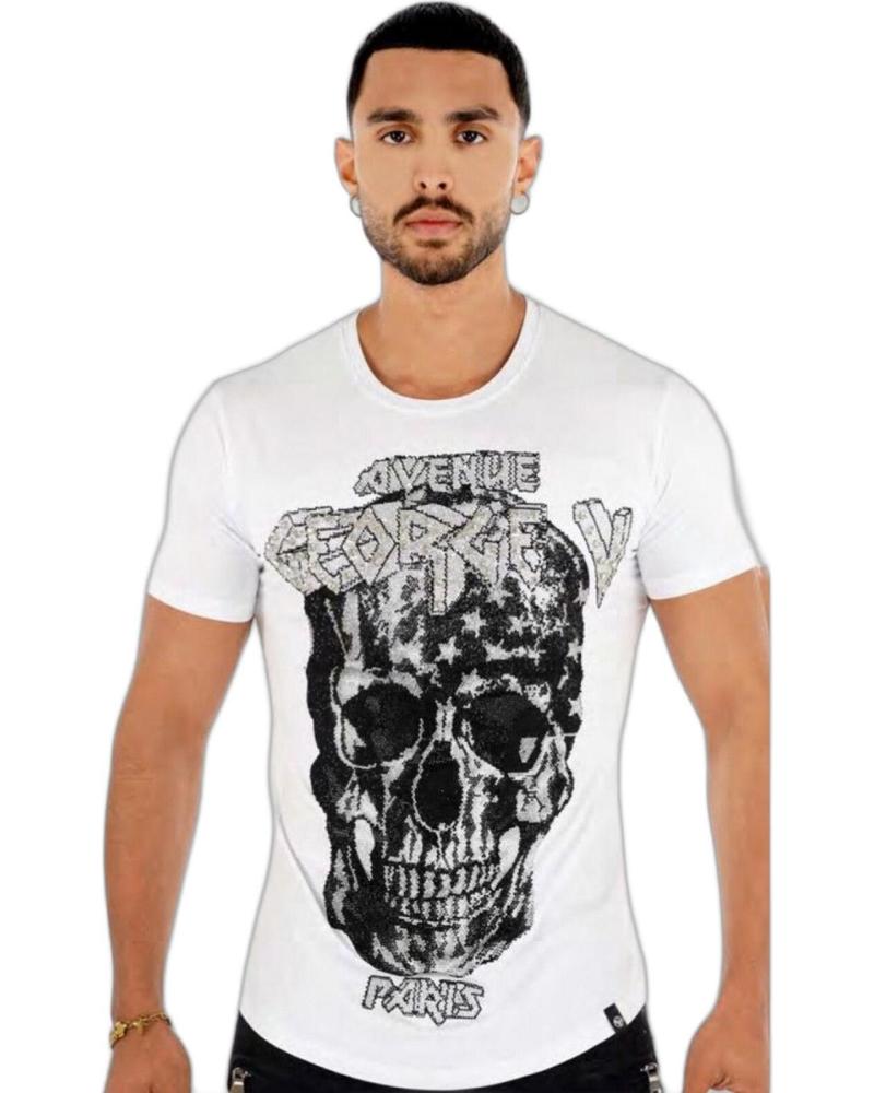 GEORGE V PARIS CAMISETA CRANEO USA BLANCO GEORGE V PARIS CAMISETA CRANEO USA BLANCO