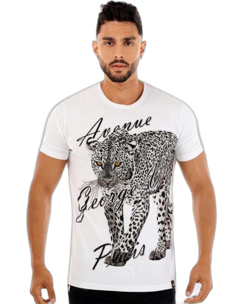GEORGE V PARIS CAMISETA LEOPARDO BRILLANTE BLANCO