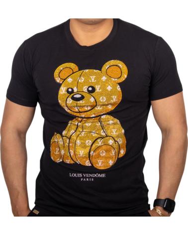 LOUIS VENDOME PARIS CAMISETA LOUIS VENDOME OSO STREET CON PEDRERIA NEGRO Y AMARI