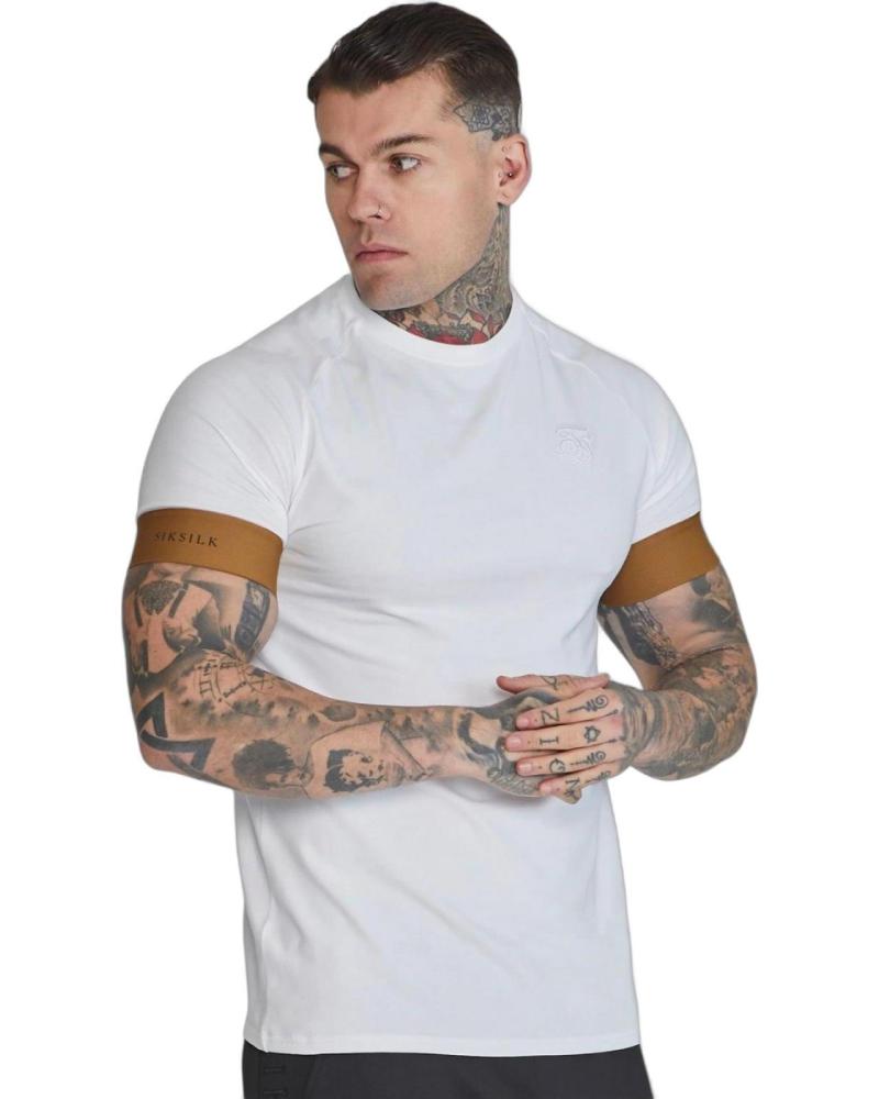 SIKSILK CAMISETA TECNICA MANGA AJUSTADA BLANCO SIKSILK CAMISETA TECNICA MANGA AJUSTADA BLANCO