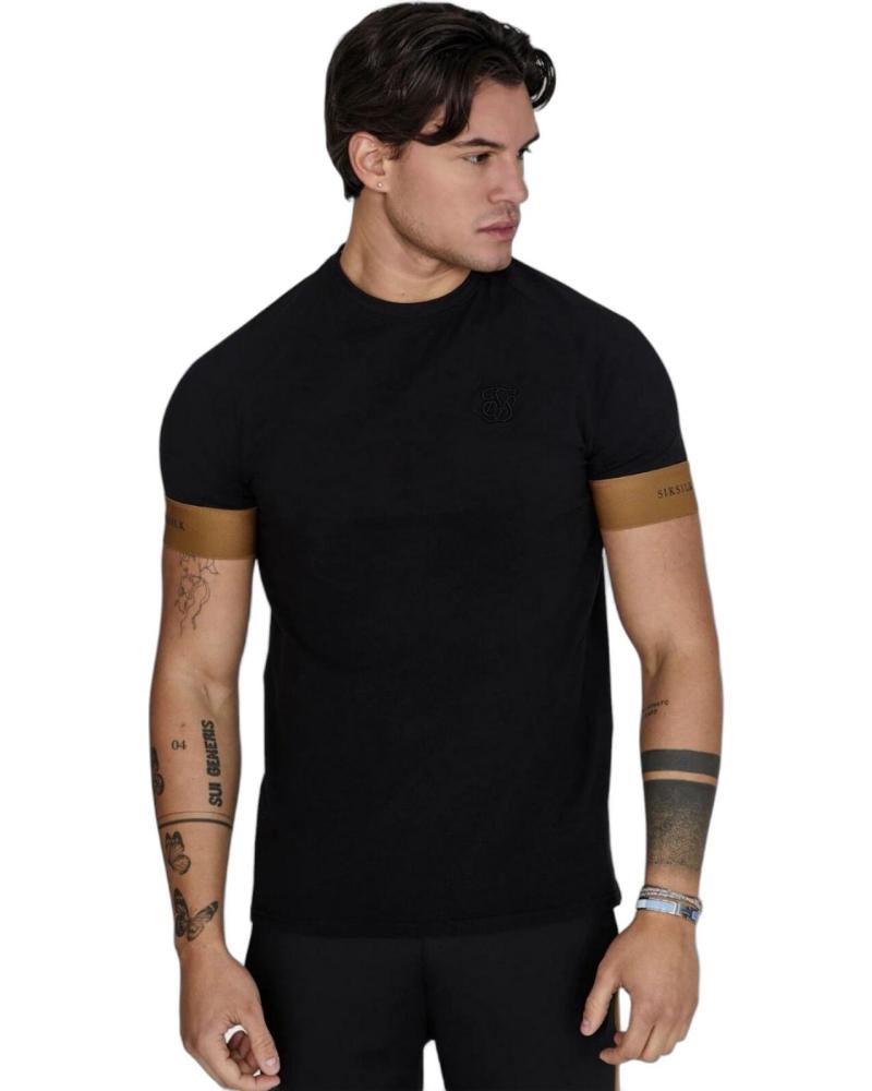SIKSILK CAMISETA TECNICA MANGA AJUSTADA NEGRO SIKSILK CAMISETA TECNICA MANGA AJUSTADA NEGRO