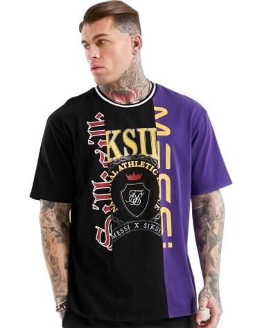 SIKSILK CAMISETA X MESSI RETRO VARSITY NEGRO MORADO
