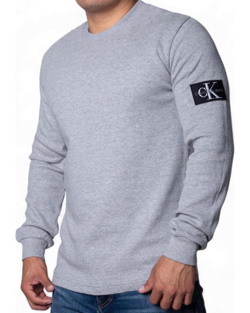 CALVIN KLEIN CAMISETA SLIM GRIS DE MANGA LARGA PUNTO GOFRADO CALVIN KLEIN CAMISETA SLIM GRIS DE MANGA LARGA PUNTO GOFRADO