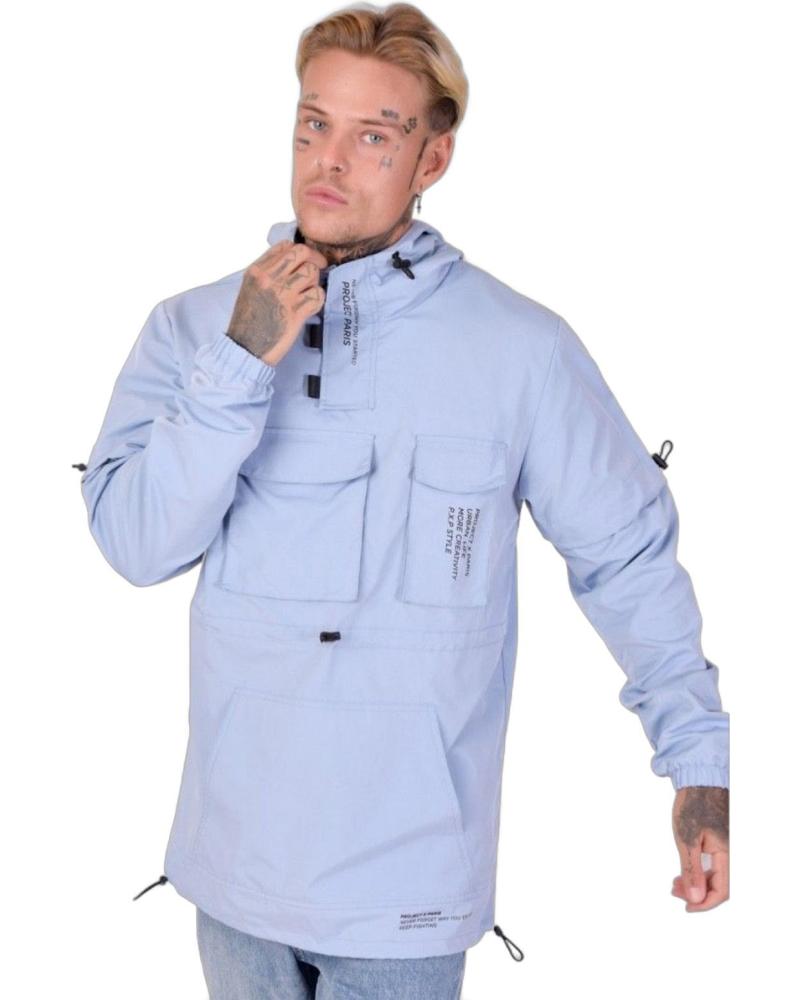 PROJECT X PARIS CORTAVIENTOS CON DETALLE ELASTICO CELESTE