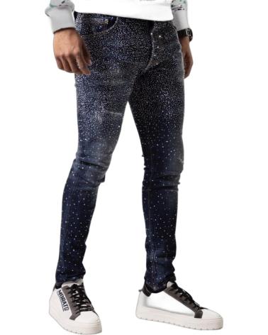 GEORGE V PARIS JEANS CON TACHUELAS AZUL MARINO Y PLATA