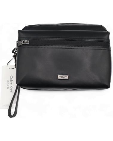 TROUSSE DE TOILETTE CALVIN KLEIN JEANS PLAQUE POUCH NOIR