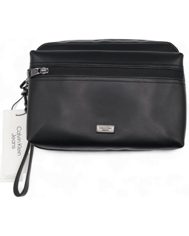TROUSSE DE TOILETTE CALVIN KLEIN JEANS PLAQUE POUCH NOIR