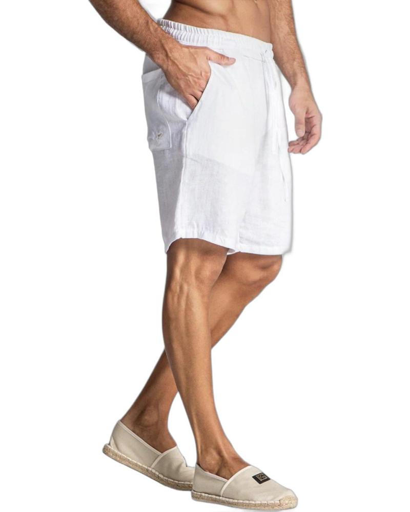 GIANNI KAVANAGH PANTALON CORTO DE LINO BLANCO