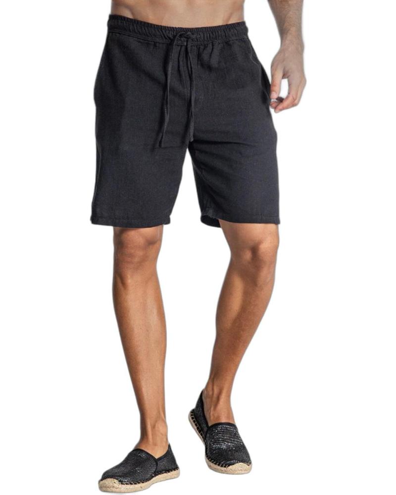 GIANNI KAVANAGH PANTALON CORTO DE LINO NEGRO